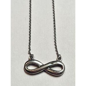Sterling Silver Infinity Necklace With Diamond Accent Stone 925
